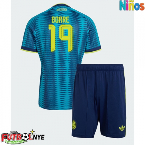 Camiseta Colombia Rafael Santos Borre #19 Visitante Equipación para niños Mundial 2026 manga corta (+ pantalones cortos)